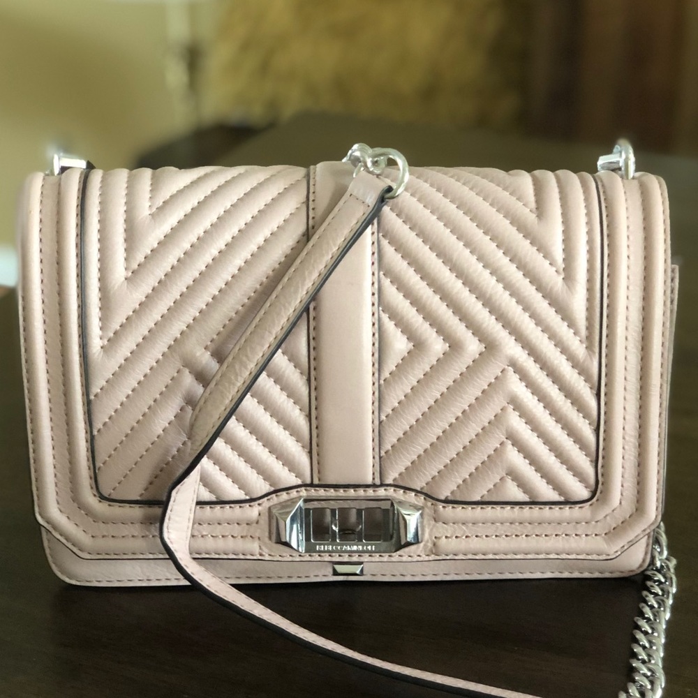 Rebecca Minkoff Chevron Quilted Crossbody- Pink